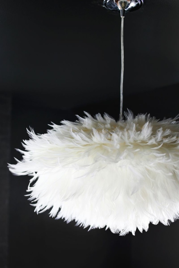 idees plumes deco bricolage lampe suspension