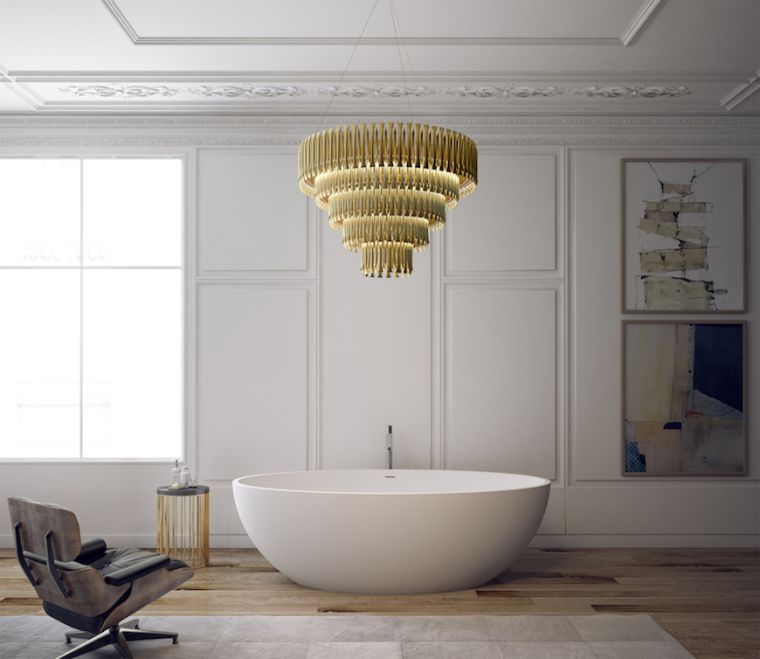 idee salle de bain luxe baignoire design