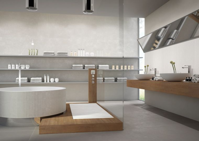 salle de bains design moderne meubles bois