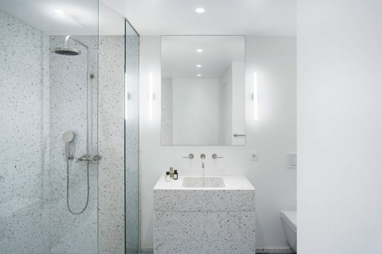 salle de bains design moderne cabine de douche miroir tendance