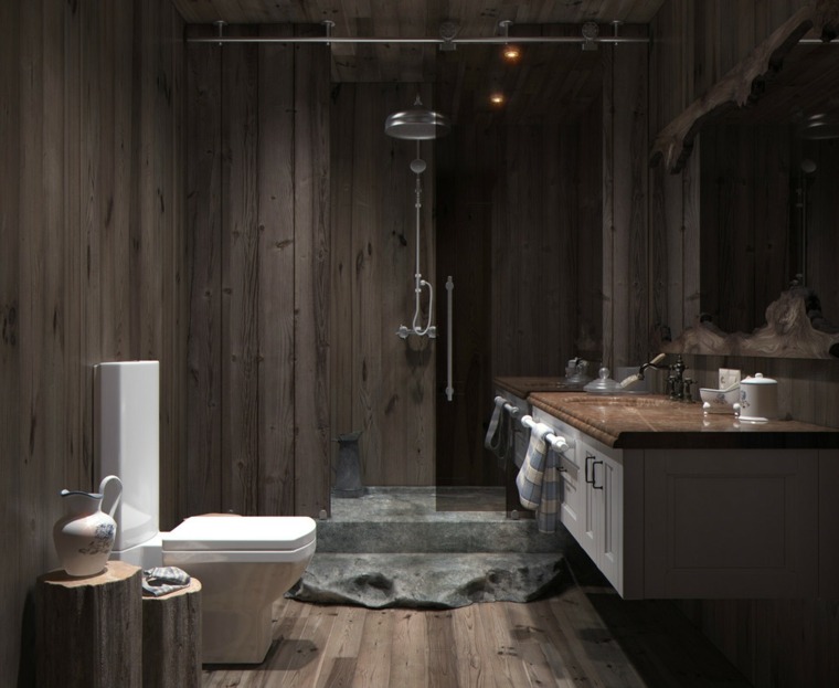 style campagne moderne idee salle de bain bois deco
