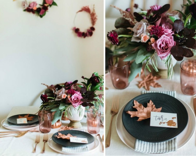 décorer table bouquet fleurs idée diy assiette