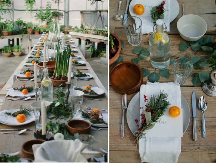 table fête idée diy décorer citrouilles intérieur plantes