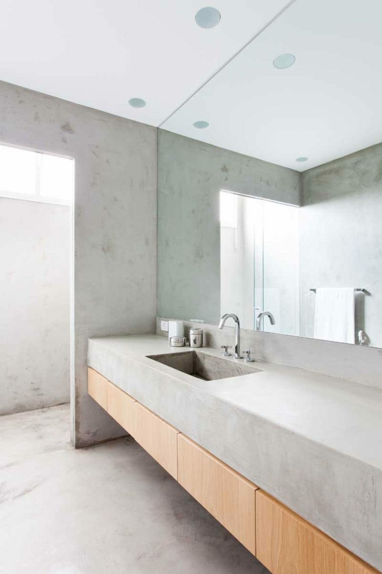beton revtement salle de bain sol style industriel