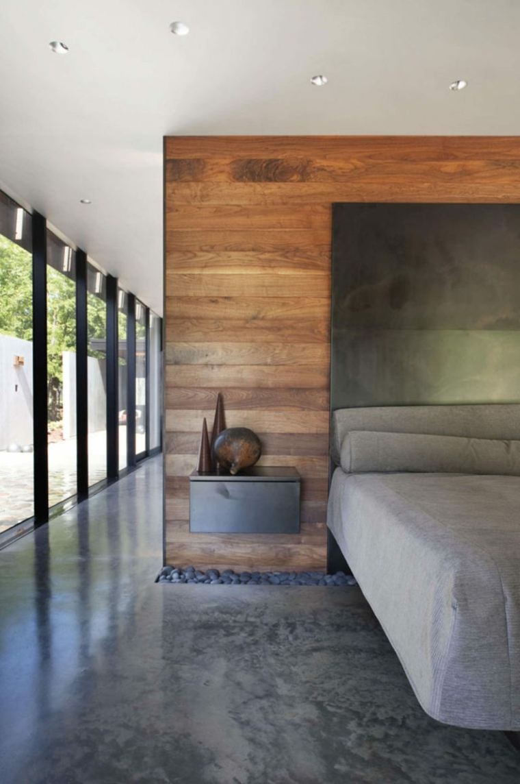 idee sol beton ciré chambre moderne