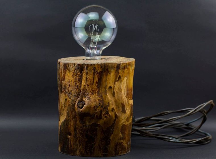 bûche de bois decorative fabriquer une lampe originale