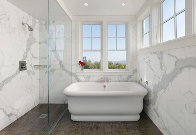 idee carrelage mur salle de bain style contemporain