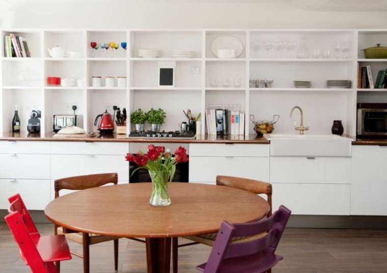 créer sa cuisine fonctionnelle meuble haut rangement étagères