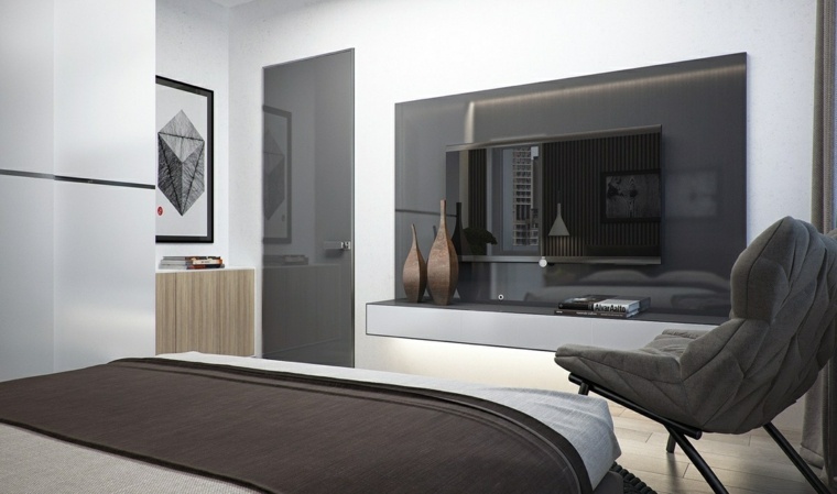 couleur de deco chambre grise mobilier design moderne
