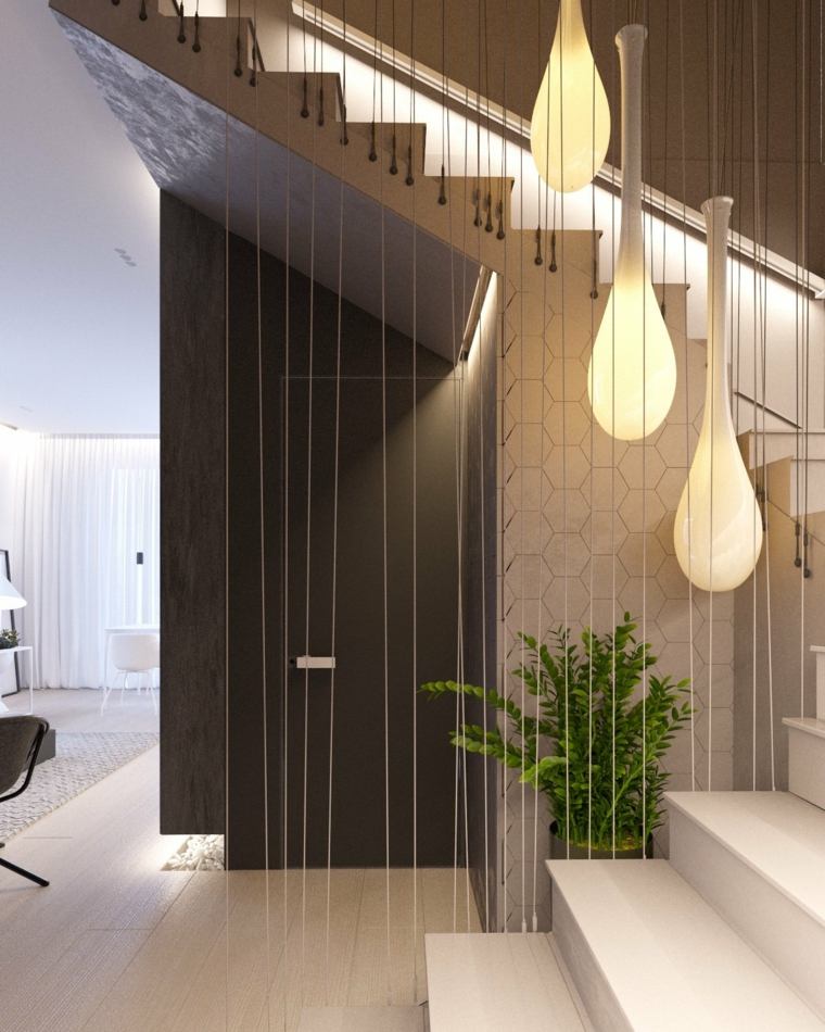 déco de maison minimaliste eclairage escalier interieur design