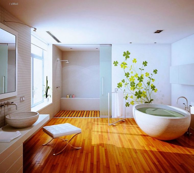 salle de bains japonais decoration baignoire design