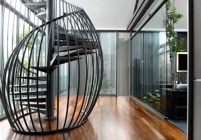 modele escalier design metal interieur style moderne