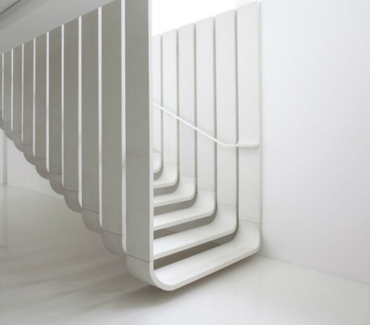 escalier blanc sur mesure amenagement interieur moderne