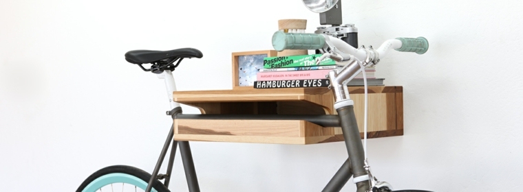 rangement vélo idée livres étagère bois rangement mural