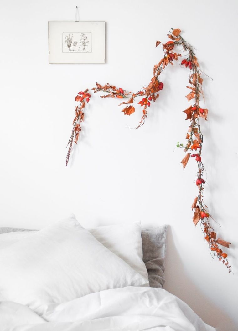 guirlande décorative automne idee deco mur chambre