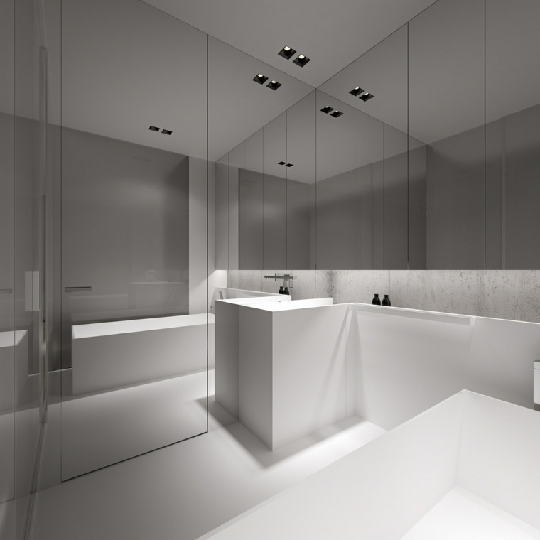 salle de bains design moderne spots encastrés design tendance