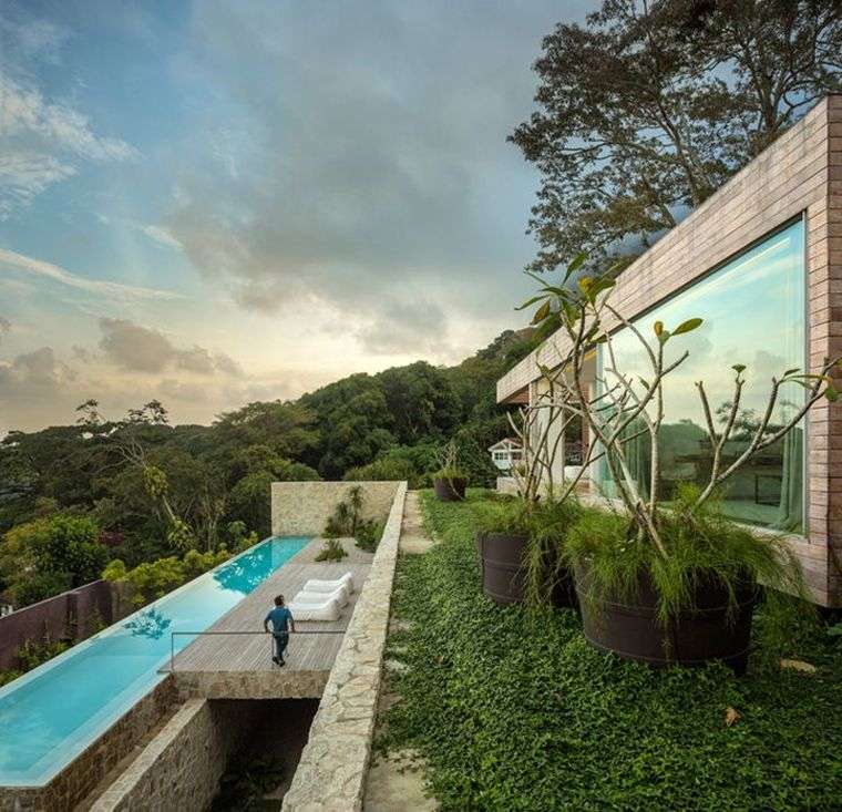 villa avec piscine moderne jardin paysager