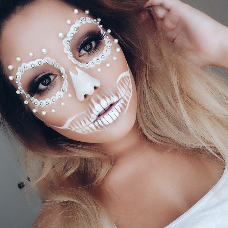maquillage halloween effet noir et blanc fashion