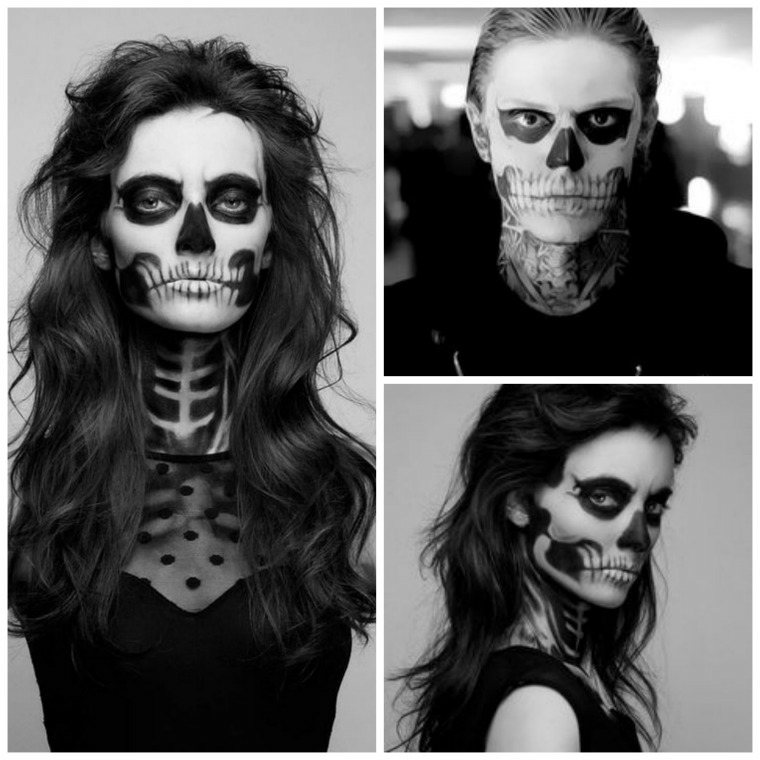 maquillage squelette noir blanc femmes modèles vogue