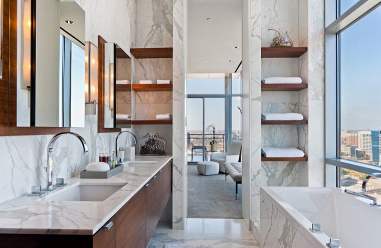 marbre salle de bain moderne meubles deco bois 