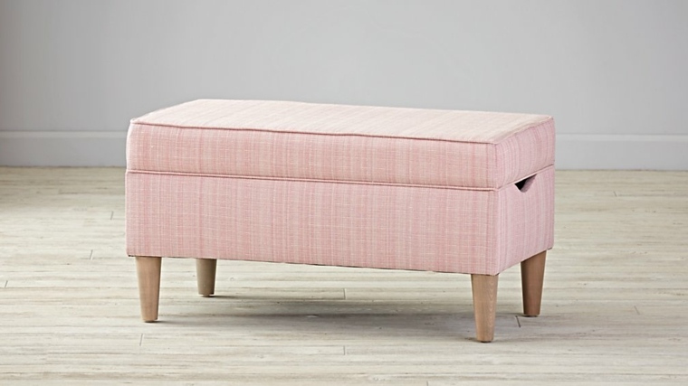 petit meuble salon chambre tabouret rose avec rangement