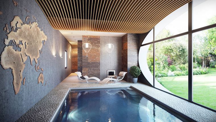 piscine intérieur modele design moderne rectangulaire