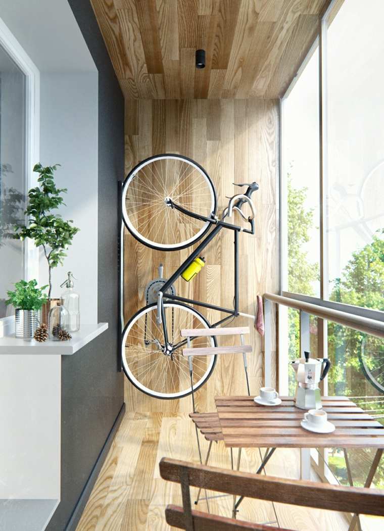 rangement vélo idée balcon petit appartement espace extérieur rangement mural