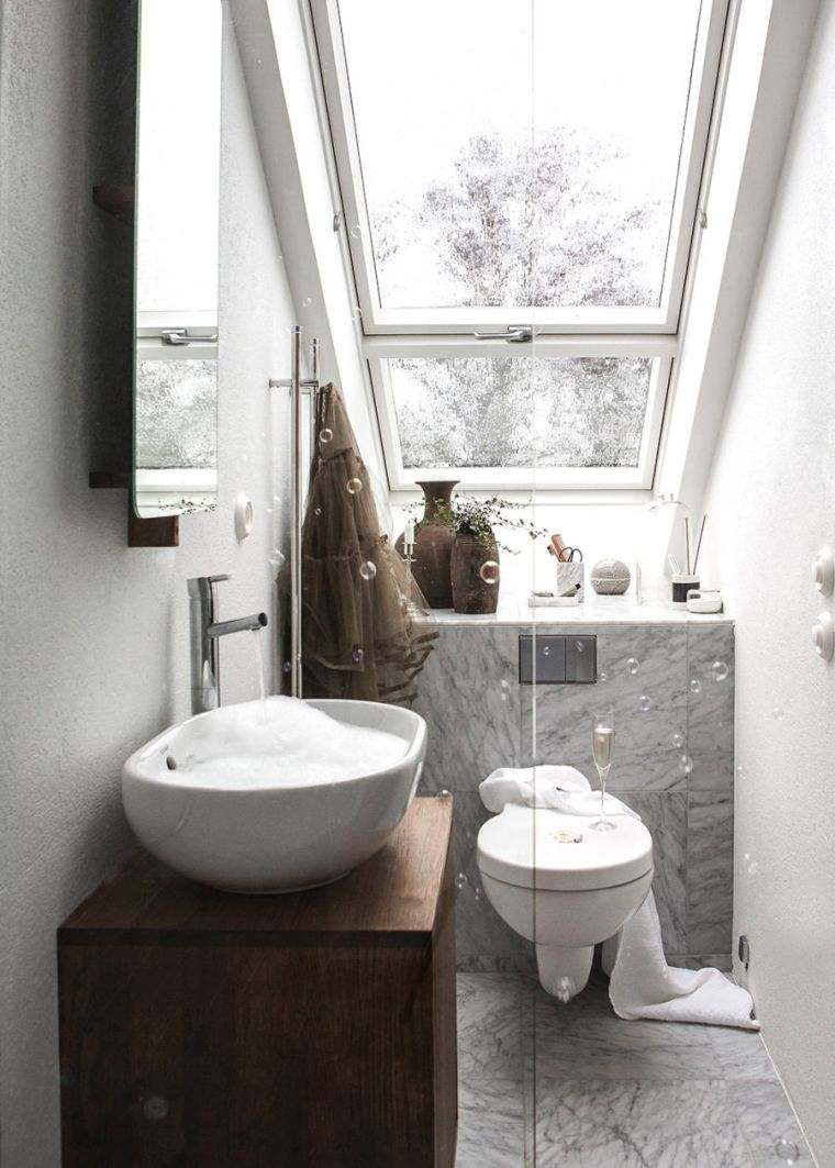 rénovation salle de bain bois petite taille meuble style moderne