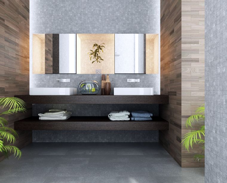 salle de bain déco zen meuble vasque design moderne