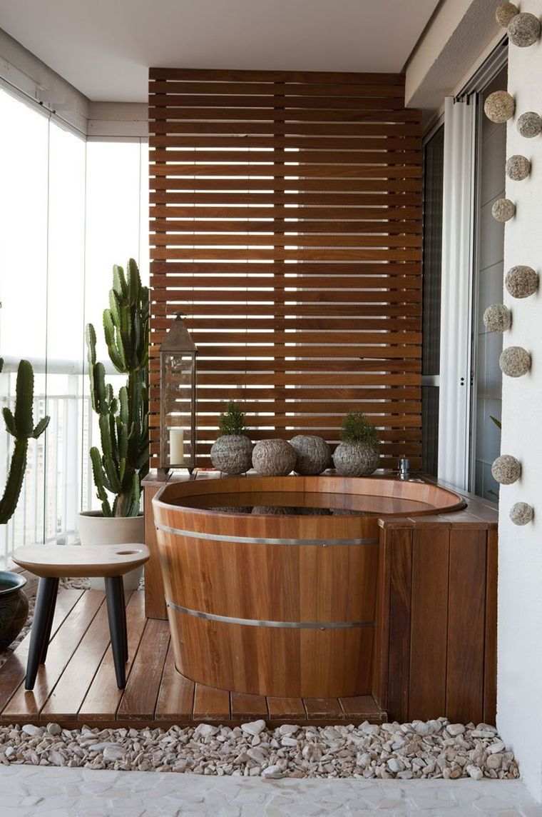 salle de bain bois decoration baignoire design ofuro 