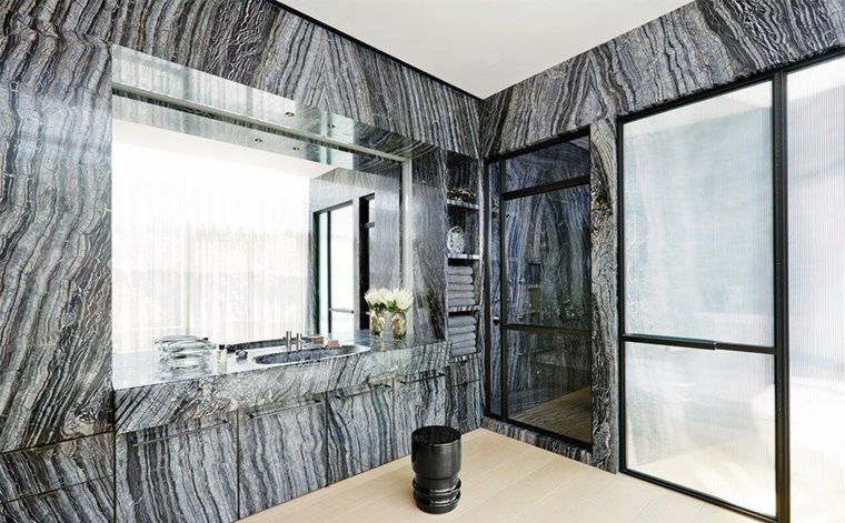 images salle de douche marbre noir carrelage mural