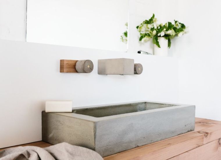 vasque moderne béton salle de bain design industriel