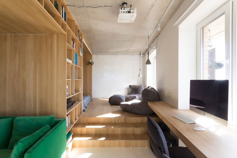 aménager un studio-decoration bois espace de travail bureau