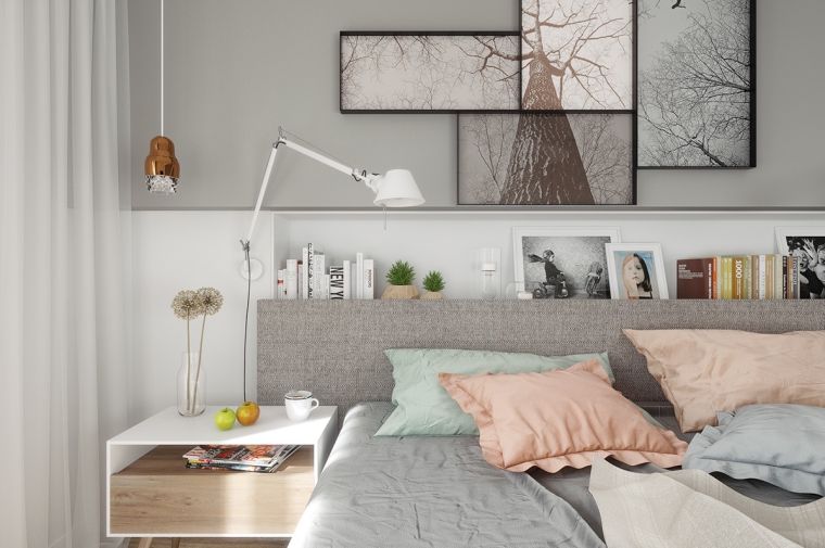 idee chambre parentale rangement gris meuble