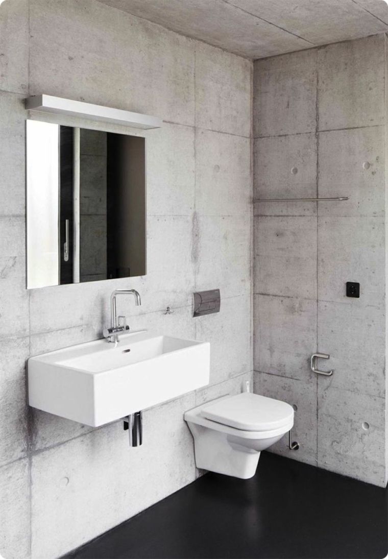 toilettes idée aménager espace moderne miroir mur toilettes diy idées