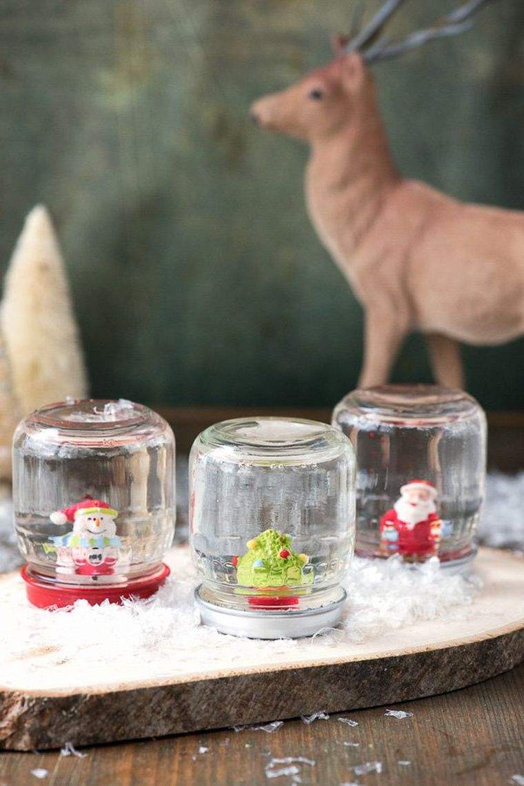 bricolage de Noël bocal en verre deco table a faire soi meme 