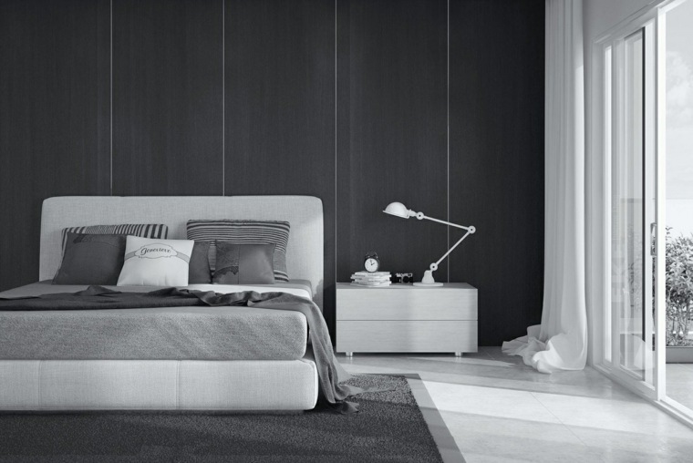 deco noir et blanc chambre parentale moderne design minimaliste
