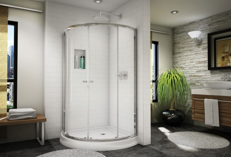 revetement gris et blanc salle de bain style moderne