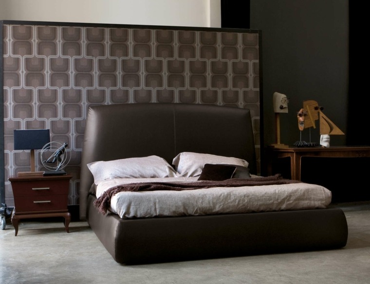 chambre à coucher design intérieur marron mur texturé design table basse bois meuble