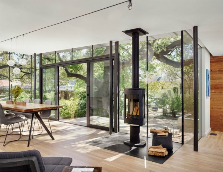 extension maison moderne bois idee deco interieure