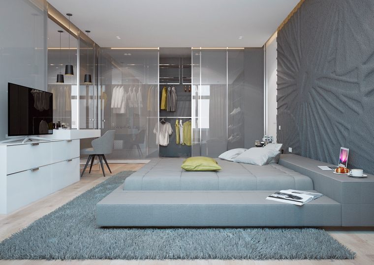 meuble bas chambre couleur neutre deco style moderne