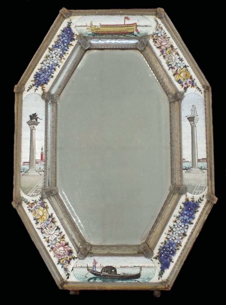 miroir vénitien octogonal mosaïque bords