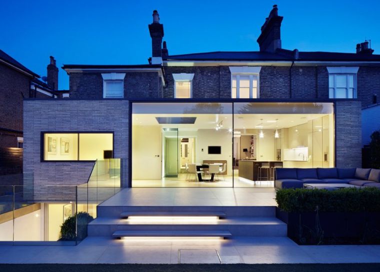 modele terrasse veranda agrandissement maison verre