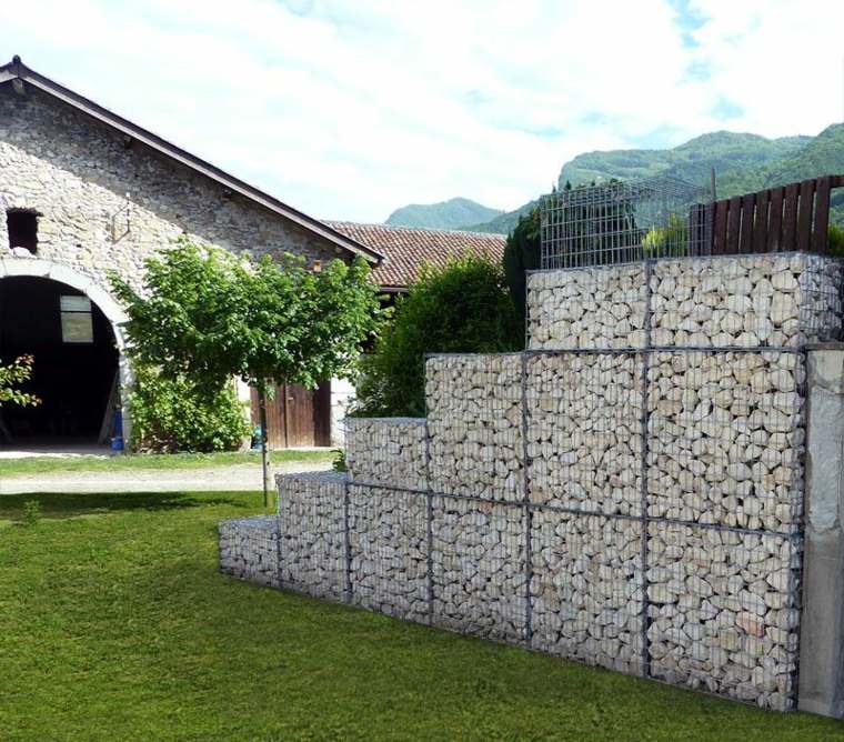 mur gabion exterieur panier pierre