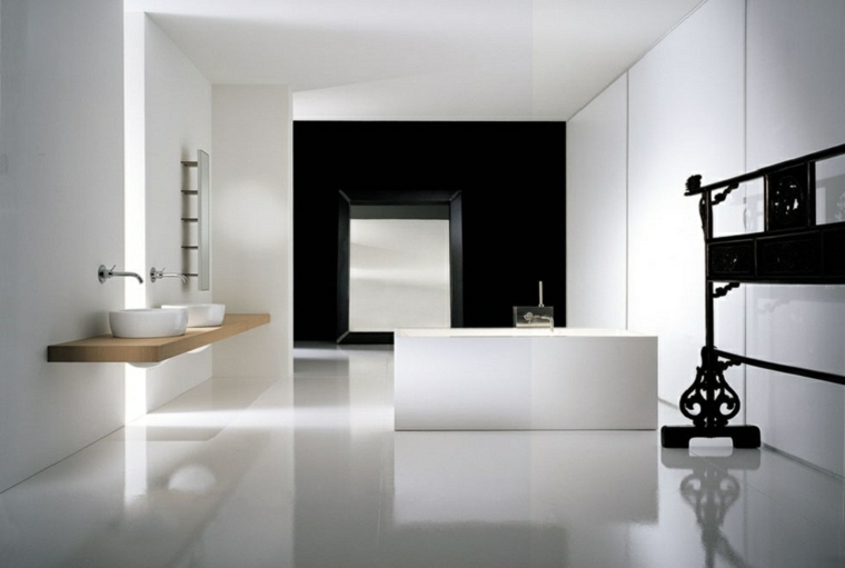design noir blanc salle de bains idée aménager