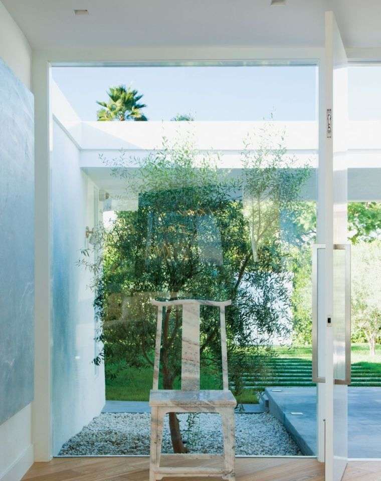 porte entrée transparente design maison d'architecte moderne