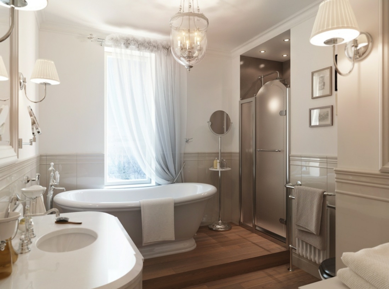 salle de bain beige et taupe style chambre