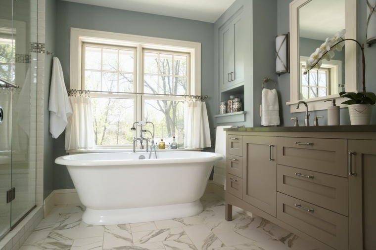 salle de bain couleur taupe modernité vanité style british