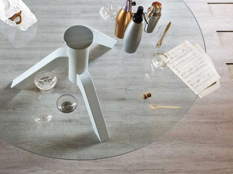 table ronde verre idee deco contemporaine maison