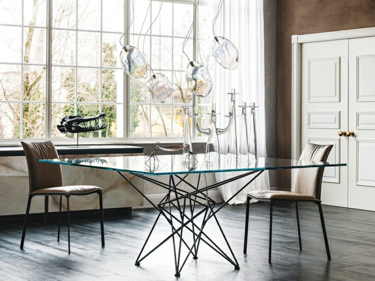 idee table a manger verre decoration contemporain